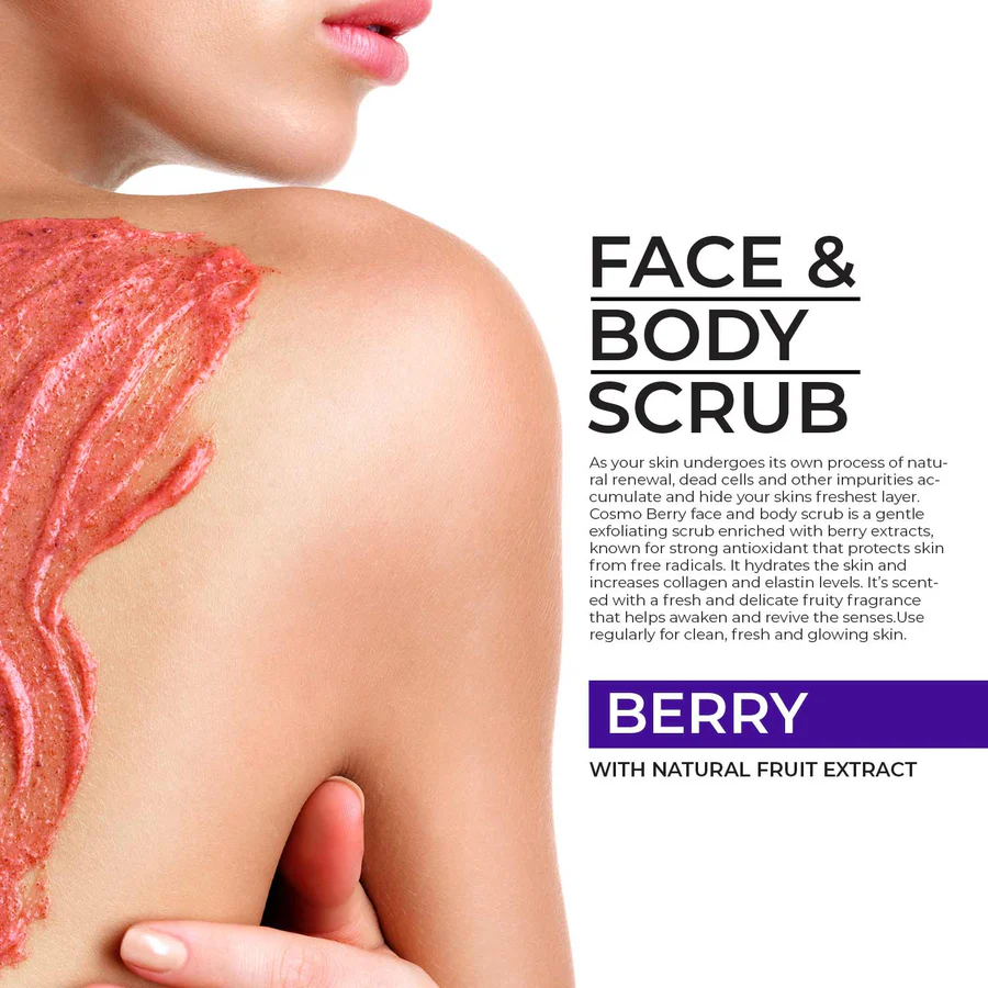 Cosmo Berry Face & Body Scrub - 500ml - Image 2