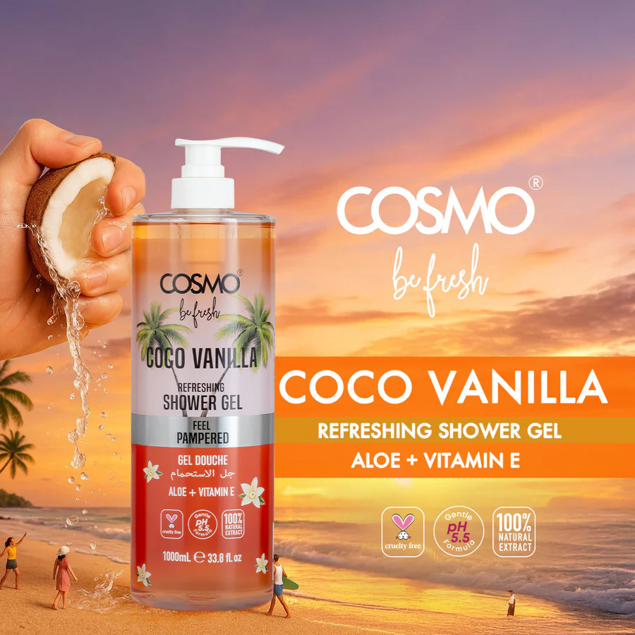 Cosmo Be Fresh Coca Vanilla Fruit Shower Gel - 1000ml - Image 2