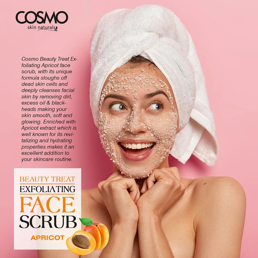 Cosmo Beauty Treat Exfoliating Apricot Face Scrub - 170ml - Image 3