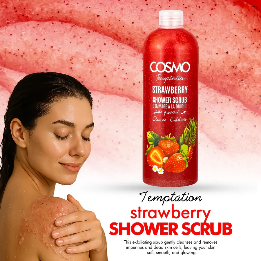 Cosmo Temptation Strawberry Shower Scrub - 1000ml - Image 2